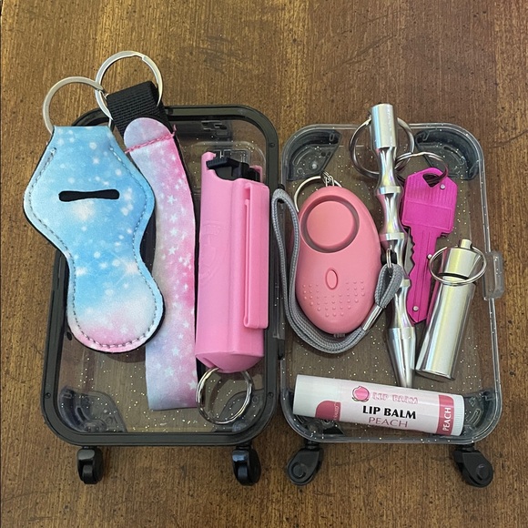 Other - NWOT Pink & Silver Self-Defense Keychain Set